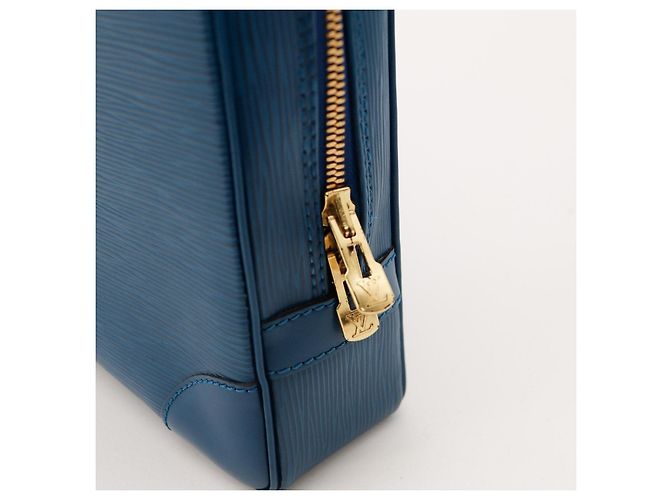 Louis Vuitton Valigetta in pelle Epi Blu - vista 8