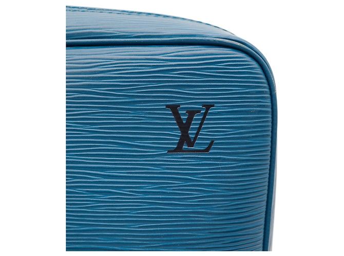 Louis Vuitton Valigetta in pelle Epi Blu - vista 9