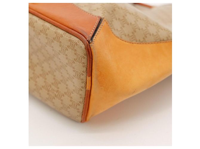 Céline Celine Bolso Bucket Triomphe Canvas Castaño Beige - vista 12