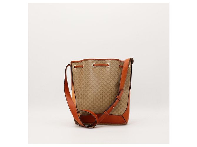Céline Celine Bolso Bucket Triomphe Canvas Castaño Beige - vista 3