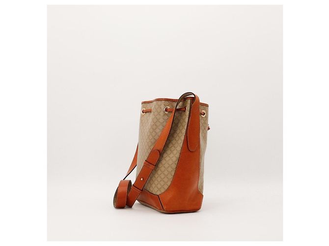 Céline Celine Bolso Bucket Triomphe Canvas Castaño Beige - vista 4