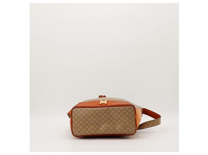 Céline Celine Bolso Bucket Triomphe Canvas Castaño Beige - vista 5