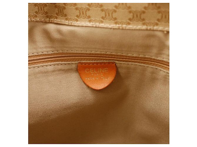 Céline Celine Bolso Bucket Triomphe Canvas Castaño Beige - vista 7