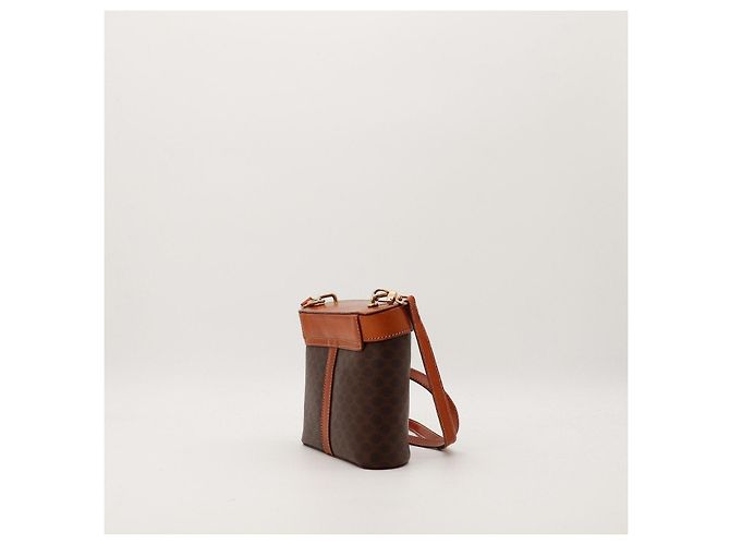 Céline Celine Borsa a tracolla Triomphe in tela e pelle Marrone - vista 4