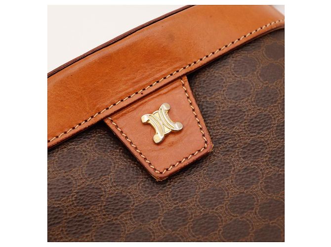 Céline Celine Borsa a tracolla Triomphe in tela e pelle Marrone - vista 5