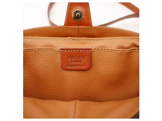Céline Celine Borsa a tracolla Triomphe in tela e pelle Marrone - vista 6
