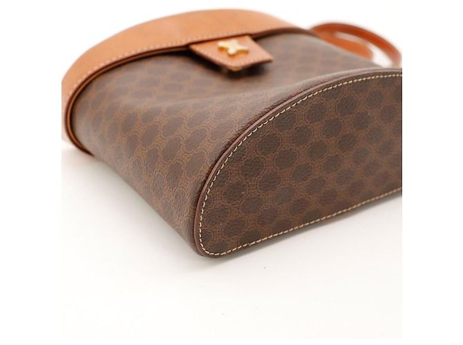 Céline Celine Borsa a tracolla Triomphe in tela e pelle Marrone - vista 7