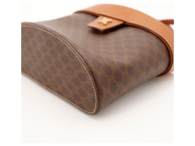 Céline Celine Borsa a tracolla Triomphe in tela e pelle Marrone - vista 8