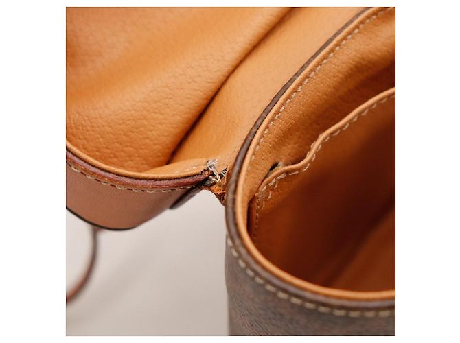 Céline Celine Borsa a tracolla Triomphe in tela e pelle Marrone - vista 9