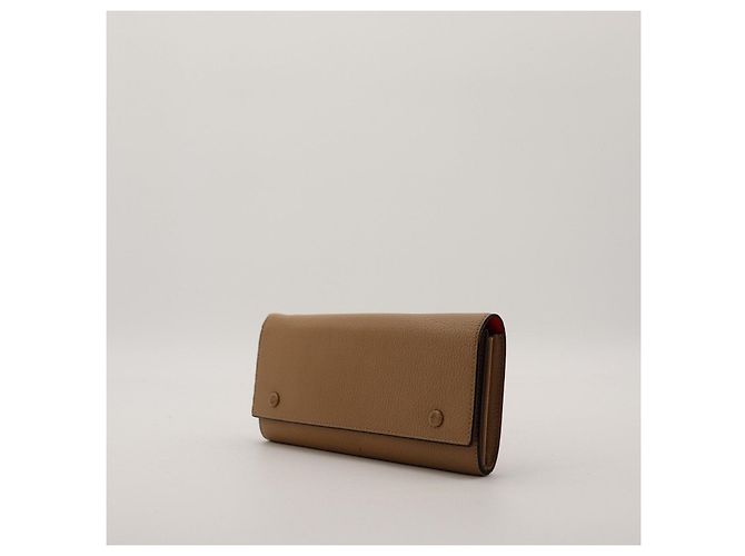 Céline Celine Cartera Bi-fold en piel de becerro granulada taupe Gris pardo - vista 2
