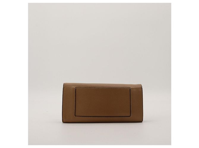 Céline Celine Cartera Bi-fold en piel de becerro granulada taupe Gris pardo - vista 3
