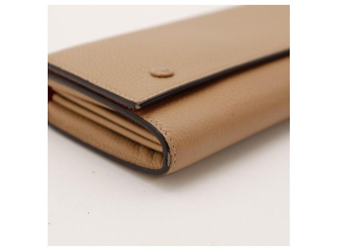 Céline Celine Cartera Bi-fold en piel de becerro granulada taupe Gris pardo - vista 8