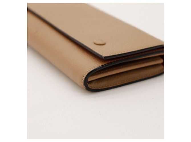 Céline Celine Cartera Bi-fold en piel de becerro granulada taupe Gris pardo - vista 9