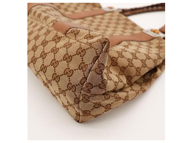 Gucci Borsa Bamboo in Tela Monogram GG Marrone Monogramma - vista 8