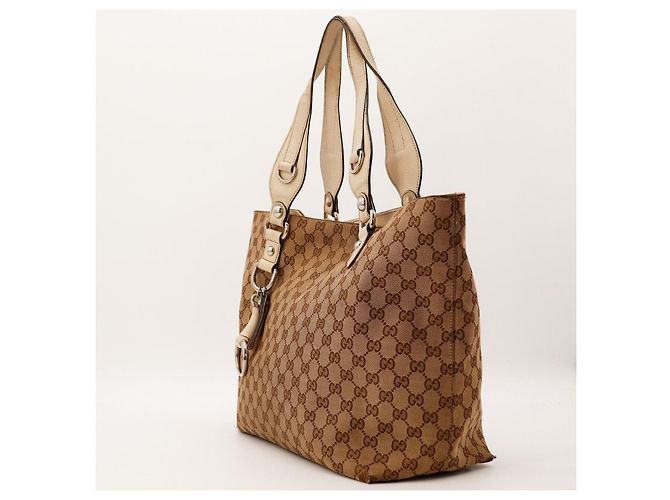 Borsa Tote Gucci in Tela Monogramma GG Marrone Beige - vista 2