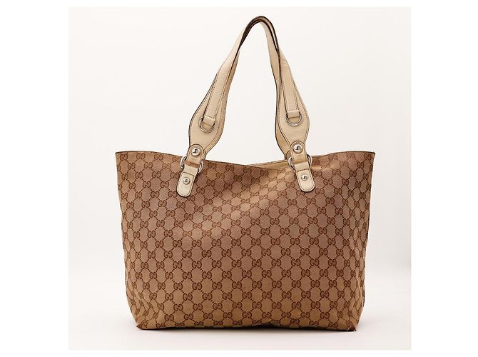 Borsa Tote Gucci in Tela Monogramma GG Marrone Beige - vista 3