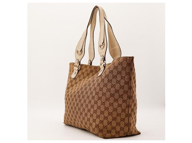 Borsa Tote Gucci in Tela Monogramma GG Marrone Beige - vista 4