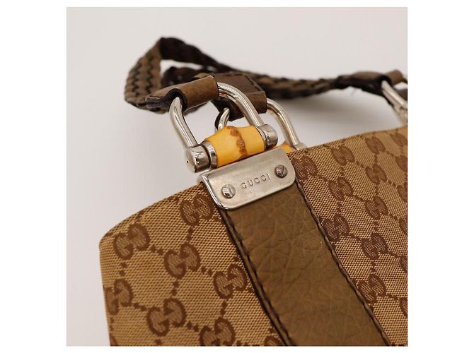 Gucci Borsa Bamboo in tela Monogram Marrone - vista 6