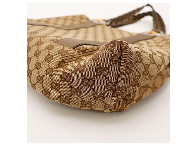 Gucci Borsa Bamboo in tela Monogram Marrone - vista 8