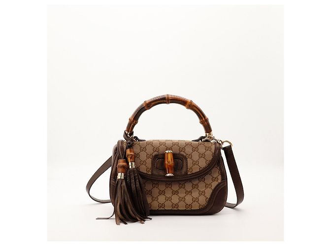 Gucci Bamboo Shopper Borsa Marrone - vista 10