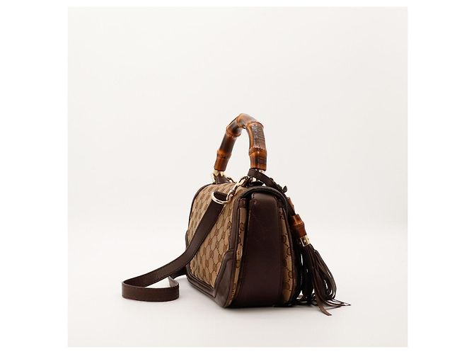 Gucci Bamboo Shopper Borsa Marrone - vista 13