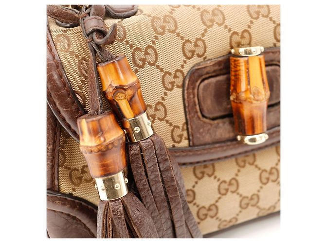 Gucci Bamboo Shopper Borsa Marrone - vista 7