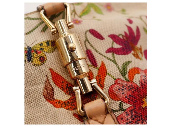 Gucci Jackie Borsa a tracolla in tela floreale Multicolore Beige - vista 7