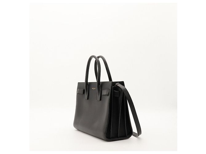Saint Laurent Sac De Jour Nano Borsa Tote in pelle nera Nero - vista 2