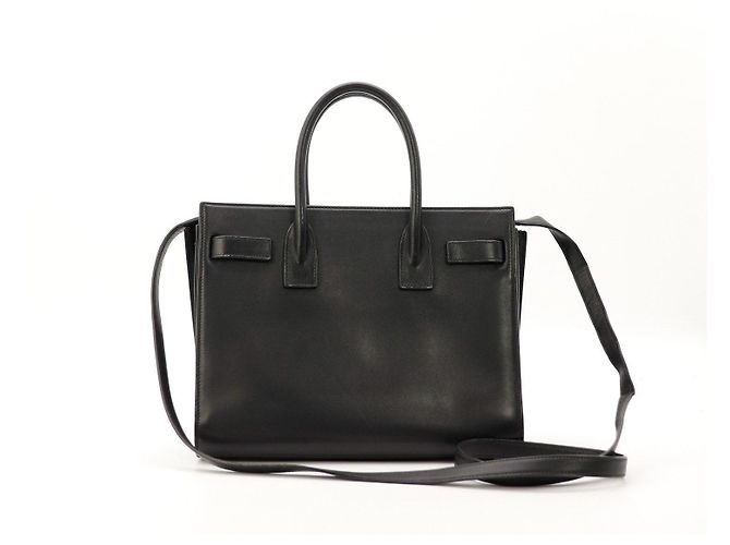 Saint Laurent Sac De Jour Nano Borsa Tote in pelle nera Nero - vista 3