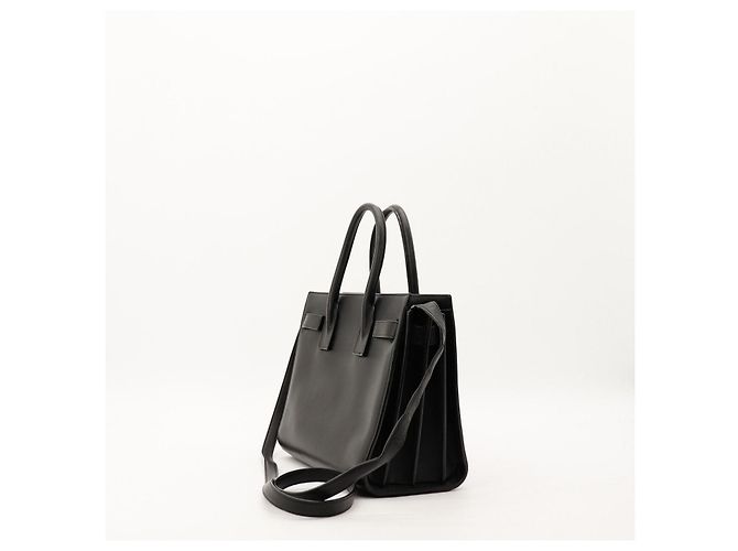Saint Laurent Sac De Jour Nano Borsa Tote in pelle nera Nero - vista 4