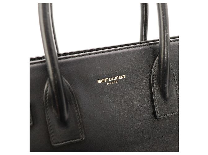 Saint Laurent Sac De Jour Nano Borsa Tote in pelle nera Nero - vista 7