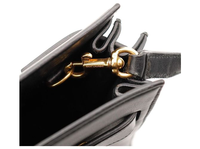 Saint Laurent Sac De Jour Nano Borsa Tote in pelle nera Nero - vista 8