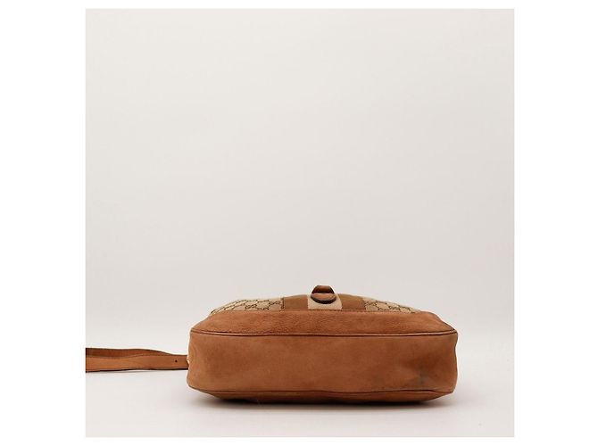 Gucci Jackie Borsa Hobo Tela Monogramma GG Marrone Beige - vista 5
