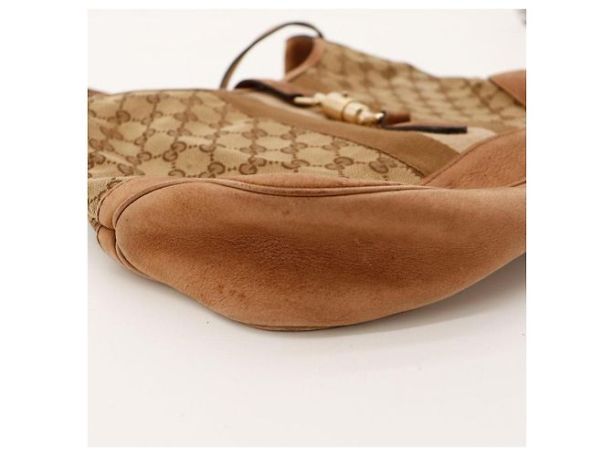 Gucci Jackie Borsa Hobo Tela Monogramma GG Marrone Beige - vista 7
