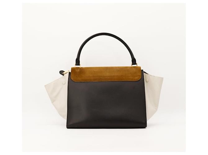 Céline Celine Borsa Trio in Pelle e Camoscio Marrone Nero Beige - vista 3