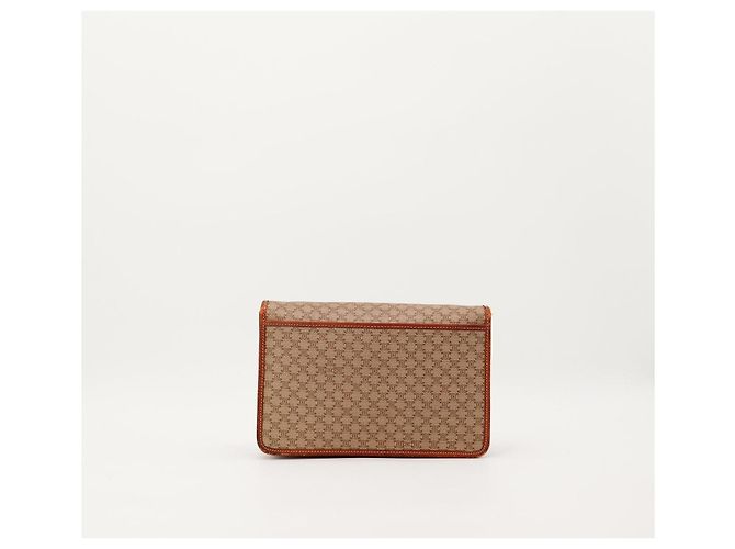 Céline Celine Clutch Triomphe em Lona Marrom Bege - vista 3