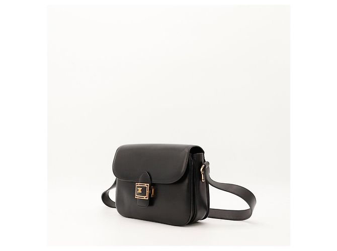 Céline Celine Borsa a tracolla Triomphe pelle nera Nero - vista 2
