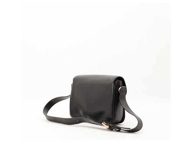 Céline Celine Borsa a tracolla Triomphe pelle nera Nero - vista 4