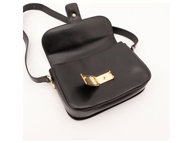 Céline Celine Borsa a tracolla Triomphe pelle nera Nero - vista 7