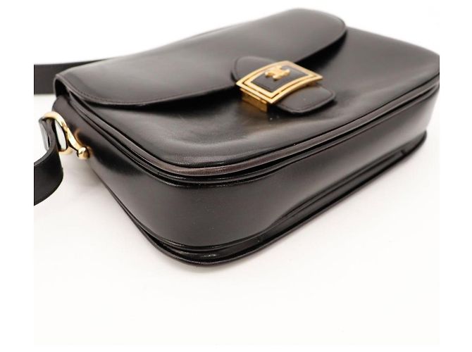 Céline Celine Borsa a tracolla Triomphe pelle nera Nero - vista 9