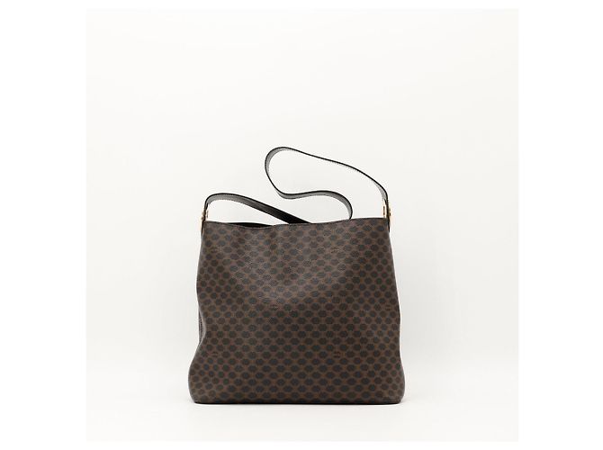 Céline Celine Triomphe Canvas Hobo-Tasche Braun Schwarz - Ansicht 3