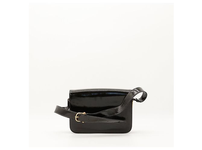 Céline Celine Borsa Triomphe Pelle Vernice Nera Nero - vista 3