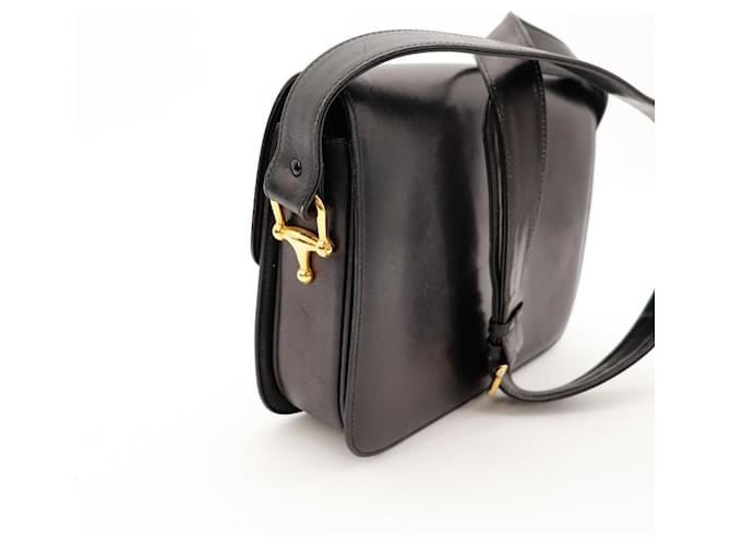 Céline Celine Triomphe Borsa a tracolla pelle nera Nero - vista 9