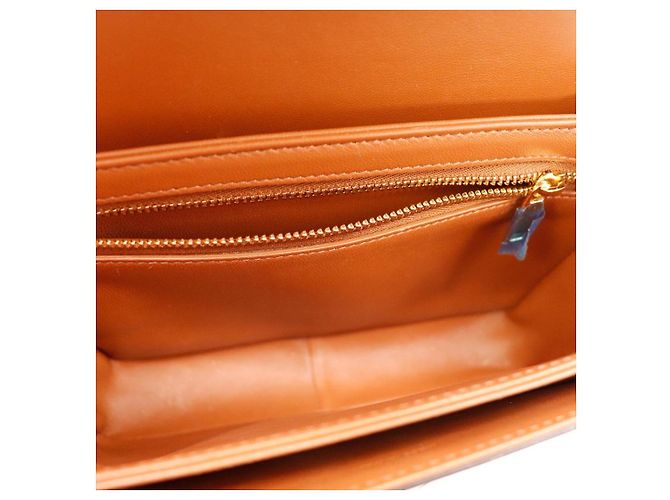 Céline Piccola Borsa Triomphe in Tela e Pelle di Vitello Marrone Beige - vista 10