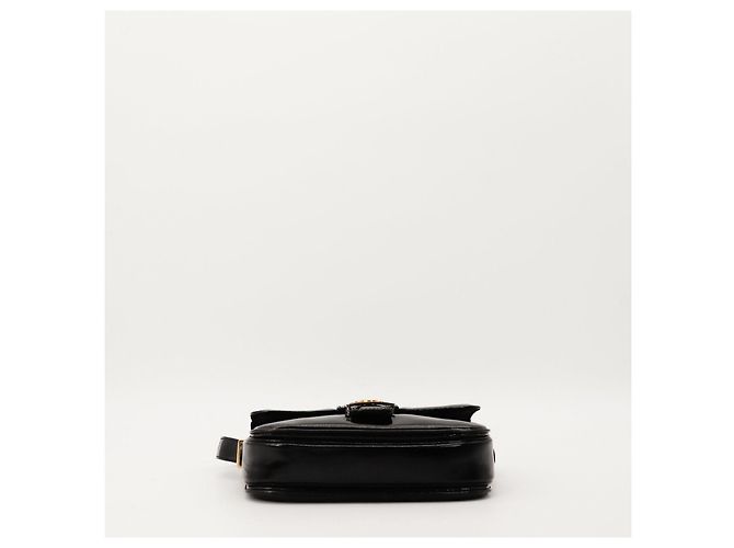Céline Celine Triomphe Borsa a tracolla in pelle vernice nera Nero - vista 5