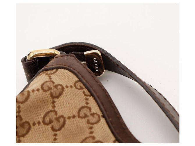 Gucci Borsa Hobo Abbey in tela Monogram Marrone Rosso Beige Verde - vista 9