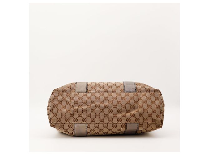 Gucci Bolsa em Canvas Monograma com Alça de Bambu Marrom - vista 5