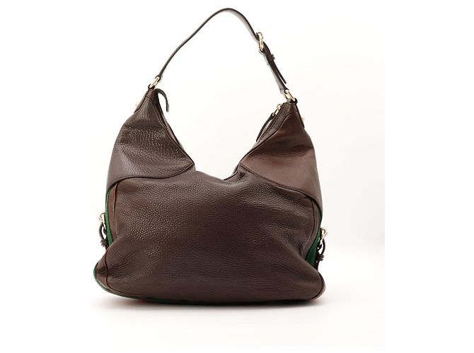 Gucci Borsa Hobo Horsebit Marrone - vista 3