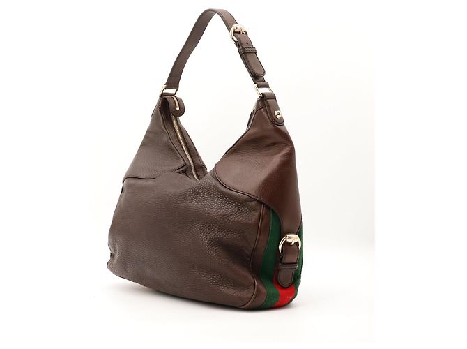 Gucci Borsa Hobo Horsebit Marrone - vista 4