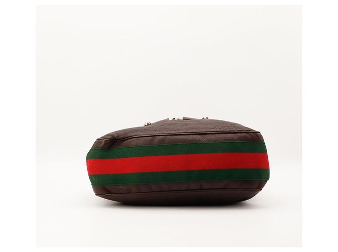 Gucci Borsa Hobo Horsebit Marrone - vista 5